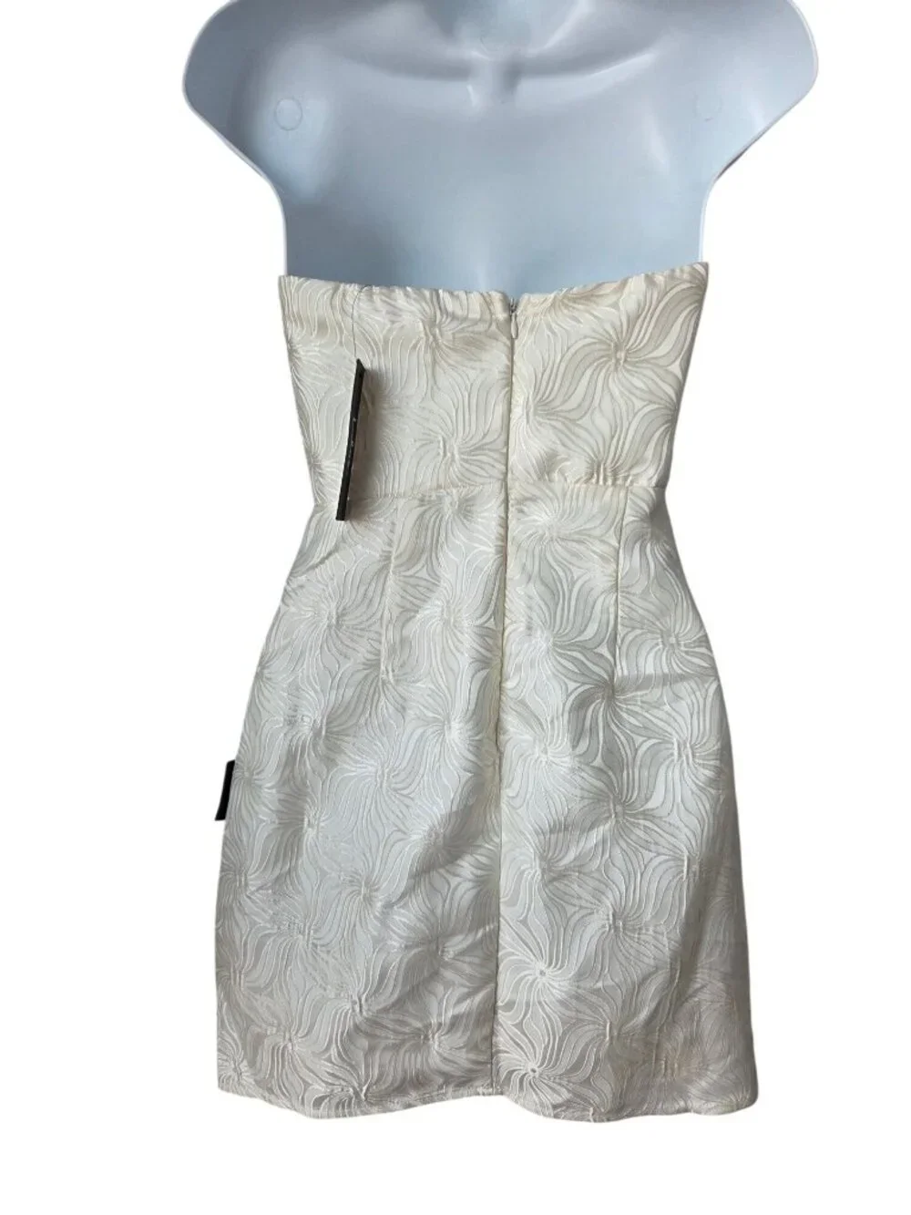 Lulus Bubbly Beauty Ivory Jacquard Strapless Bustier Mini Dress XS